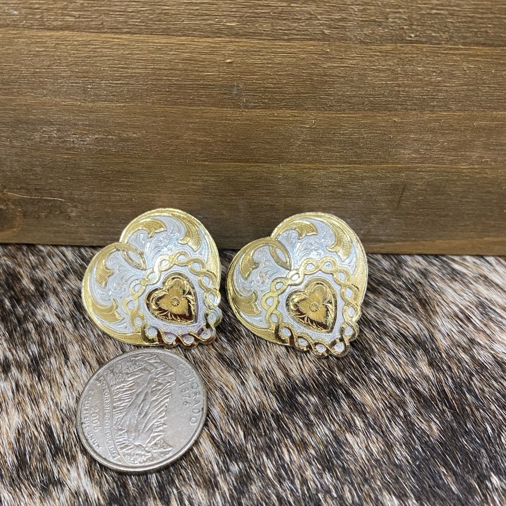 Montana Silversmith Silver & Gold Heart Earrings